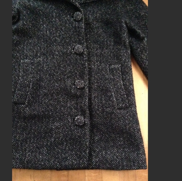 H&M Women's Peacoat Size 4 Wool Blend Black/Gray - Picture 11 of 12